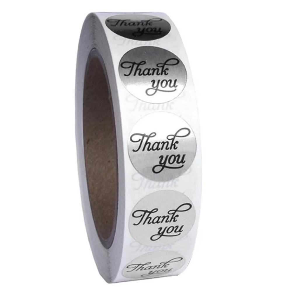 500 Silver Foil Thank You Stickers PRICE IS FIRM - Picture 5 of 6